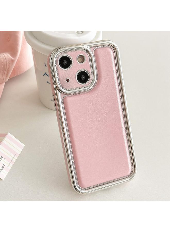 S-TOP Case For iPhone 14 Electroplated Edge Frosted Leather TPU Phone Case - Image 1