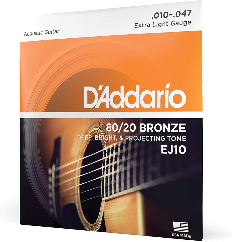 د'اداريو أوتار غيتار صوتي من نوع D'Addario EJ10 - Image 1