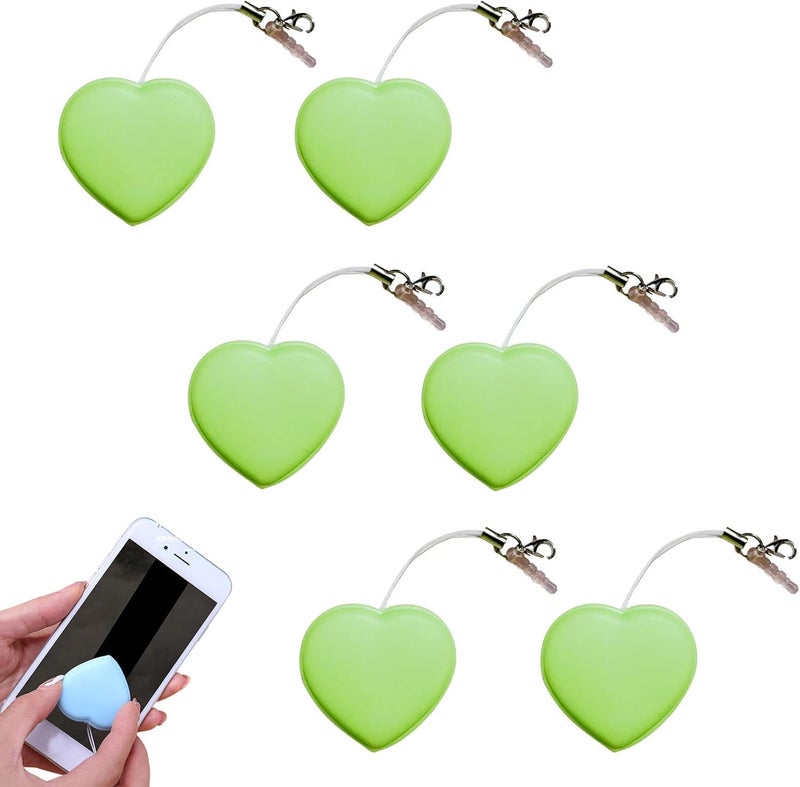 comfrt Heart-Shaped Macaron Screen Glass Cleaner - 1/2/4/6PC Mobile Phone Screen Wipes Lens Cleaner - Creative Screen Glass Cleaning Wipe Brush - Portable Keychain Key Pendant Gift (Green-6PC) - Image 1