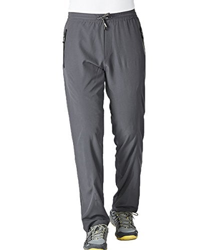Gopune Men's Casual Pants Lightweight Breathable Quick Dry Hiking Running Workout Outdoor Athletic Pants (Grey,XL) - Image 1