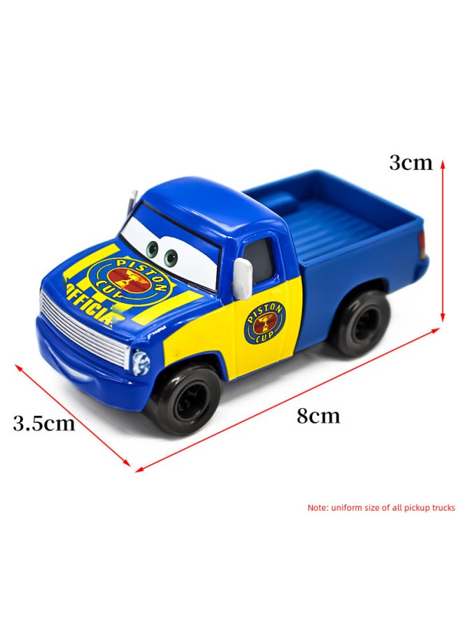 33 Mixed Batch Alloy Racing Car General Mobilization Pickup Truck Command Car Children's Toy Car Model Collection-Color:White For Apple Pickup  - Image 4