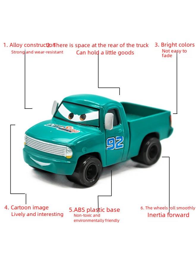 33 Mixed Batch Alloy Racing Car General Mobilization Pickup Truck Command Car Children's Toy Car Model Collection-Color:White For Apple Pickup  - Image 5