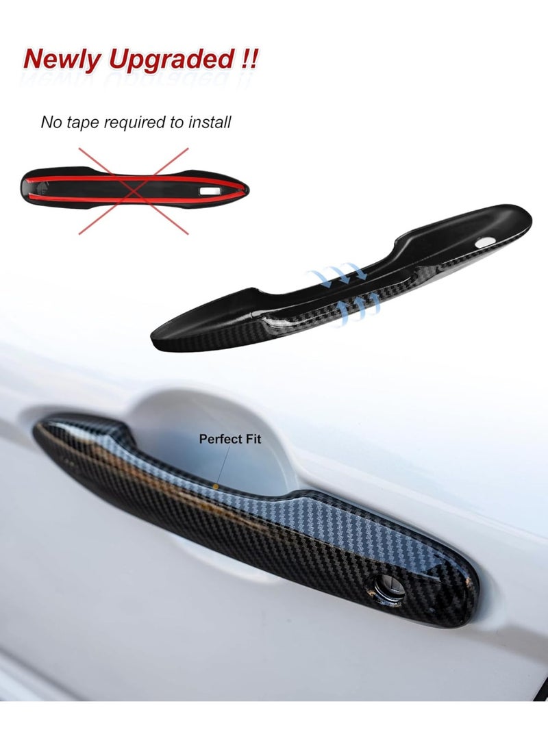 2018-2025 Camry for 2019-2025 Corolla for Venza Avalon Pruis Accessories No Adhesive Snap-on Car Door Handle Cover Protector Car Exterior Door Handle Cover Trims -Carbon Fiber Style - Image 3
