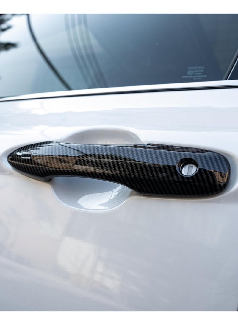 2018-2025 Camry for 2019-2025 Corolla for Venza Avalon Pruis Accessories No Adhesive Snap-on Car Door Handle Cover Protector Car Exterior Door Handle Cover Trims -Carbon Fiber Style - Image 4