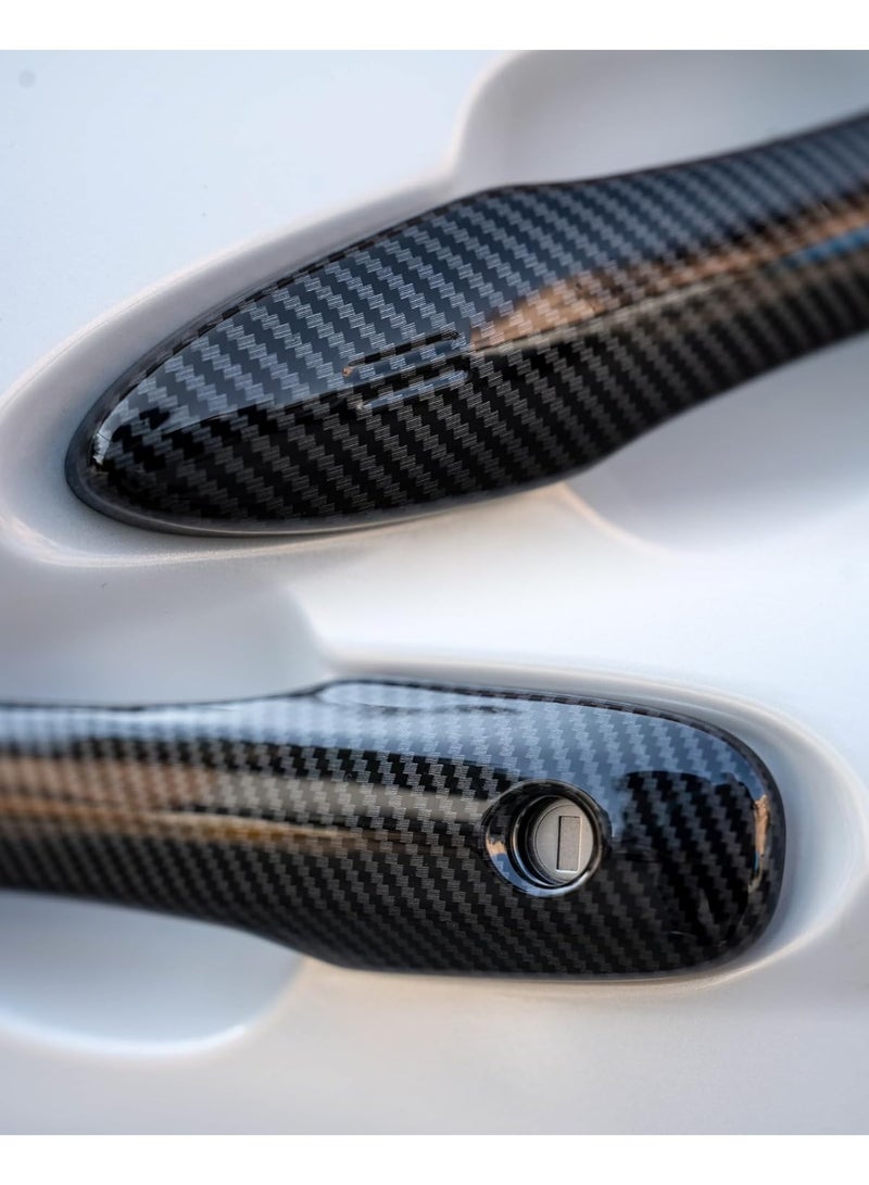 2018-2025 Camry for 2019-2025 Corolla for Venza Avalon Pruis Accessories No Adhesive Snap-on Car Door Handle Cover Protector Car Exterior Door Handle Cover Trims -Carbon Fiber Style - Image 5