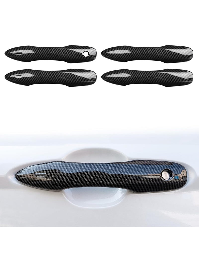 2018-2025 Camry for 2019-2025 Corolla for Venza Avalon Pruis Accessories No Adhesive Snap-on Car Door Handle Cover Protector Car Exterior Door Handle Cover Trims -Carbon Fiber Style - Image 1