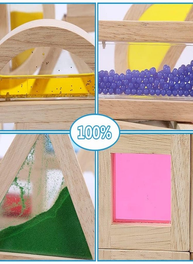 Kvintes Large Wooden Building Blocks for Toddlers Baby Kids 16 Pcs Rainbow Blocks Geometry Sensory Stacking Construction Toys Set Colorful Preschool Learning Educational Toys for Boys & Girls… - Image 4