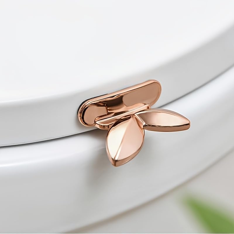 KICKZU Toilet Seat Lift Handle, Plastic Toilet Seat Lifter, Practical Toilet Seat Raiser Avoid Touching Toilet Lid, Non-Dirty Hand Toilet Opener, Household Drawer Handle, Toilet Accessories (Rose Gold) - Image 1