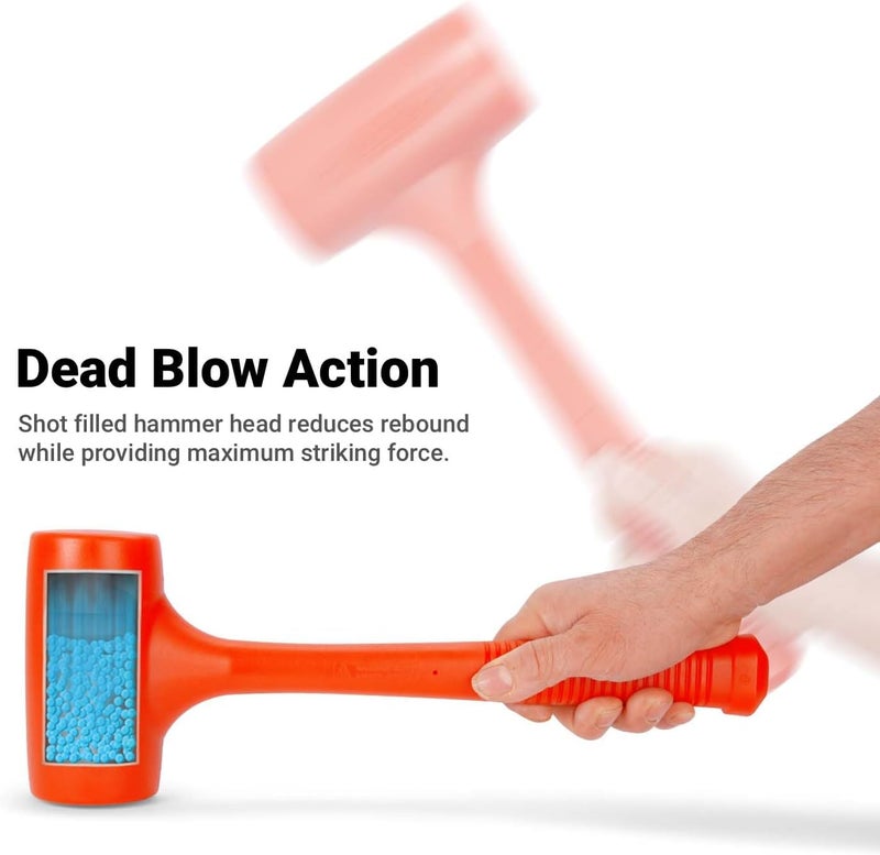 Capri Tools 10096 C096 1 lb Dead Blow Hammer, Orange PU - Image 2