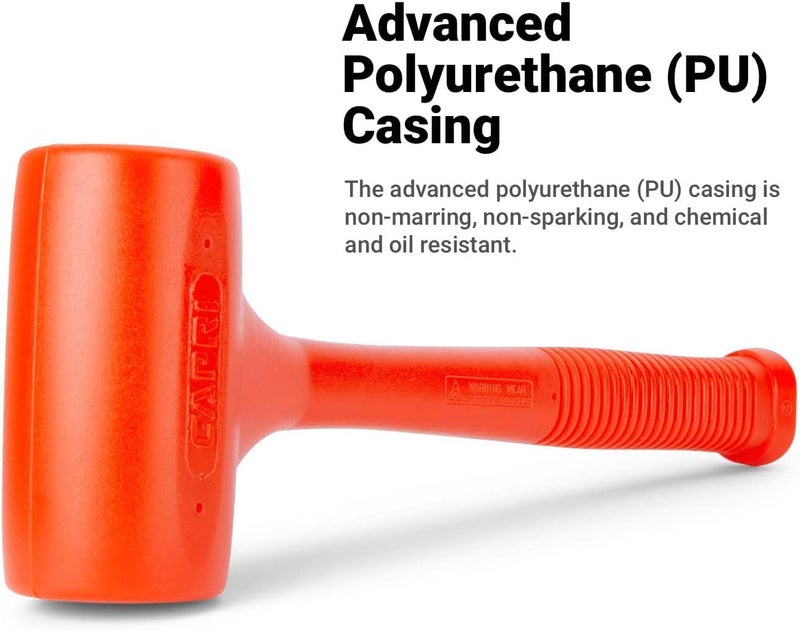 Capri Tools 10096 C096 1 lb Dead Blow Hammer, Orange PU - Image 4
