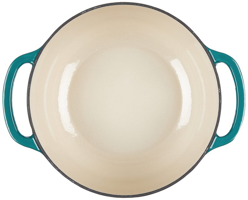 Lodge 4.5 Quart Enameled Cast Iron Dutch Oven with Lid â€“ Dual Handles â€“ Oven Safe up to 500Â° F or on Stovetop - Use to Marinate, Cook, Bake, Refrigerate and Serve â€“ Lagoon - Image 3