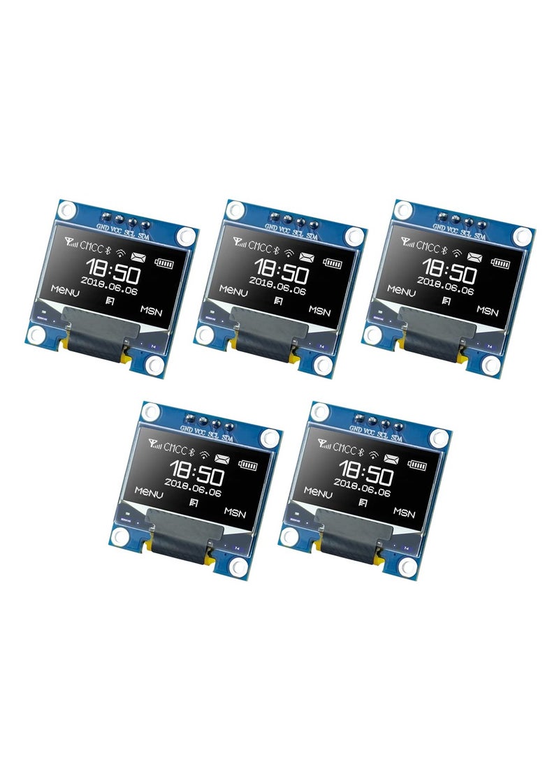 كابتن تيك 128x64 Pixel OLED Display Module 0.96 Inch I2C IIC 5 Pcs SSD1306 Mini Self,Luminous Screen Compatible with Arduino Raspberry Pi - Image 1