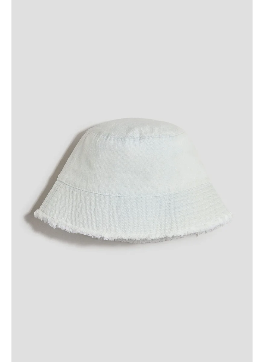 H&M Frayed-Edge Denim Bucket Hat