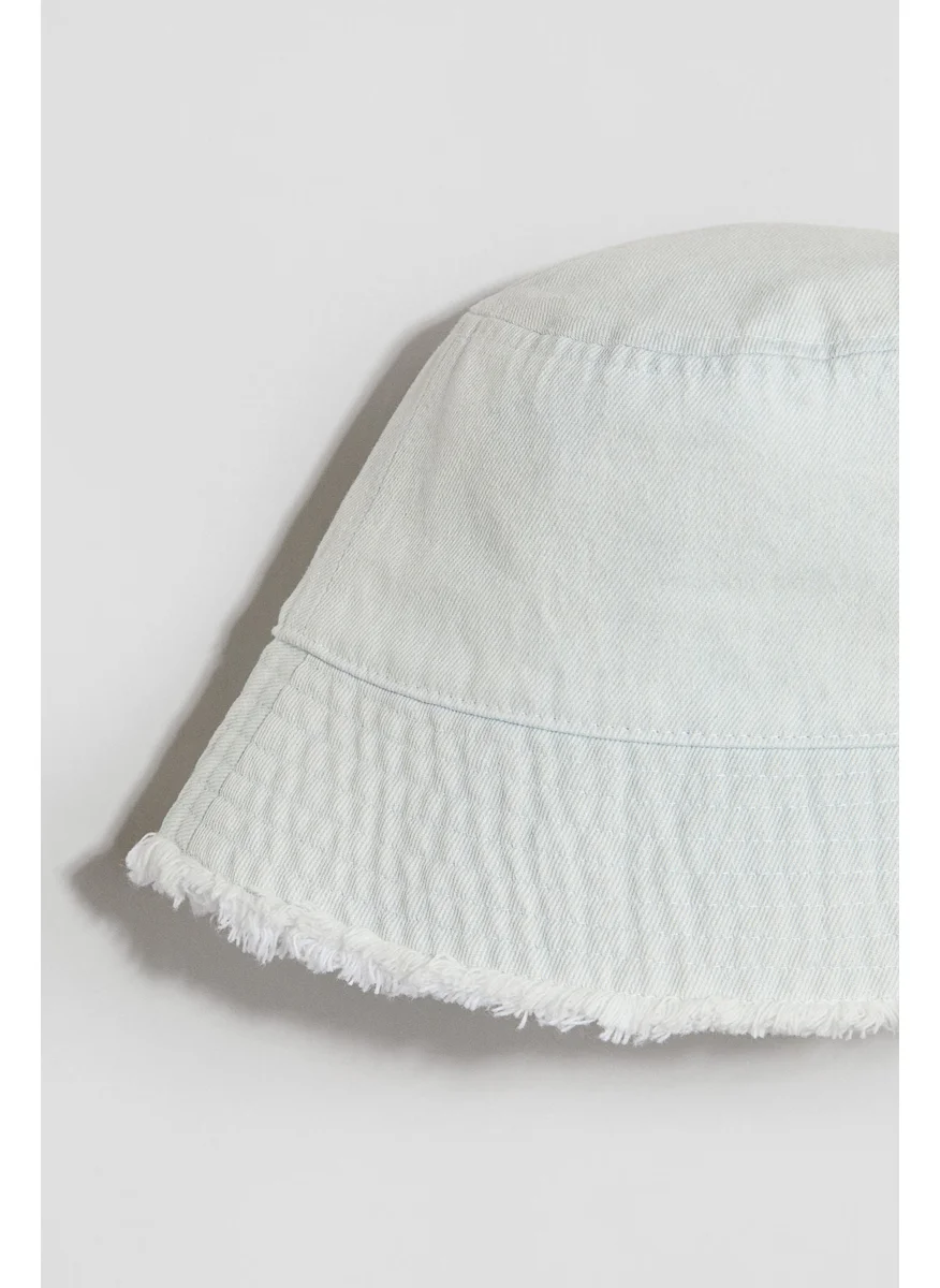 H&M Frayed-Edge Denim Bucket Hat