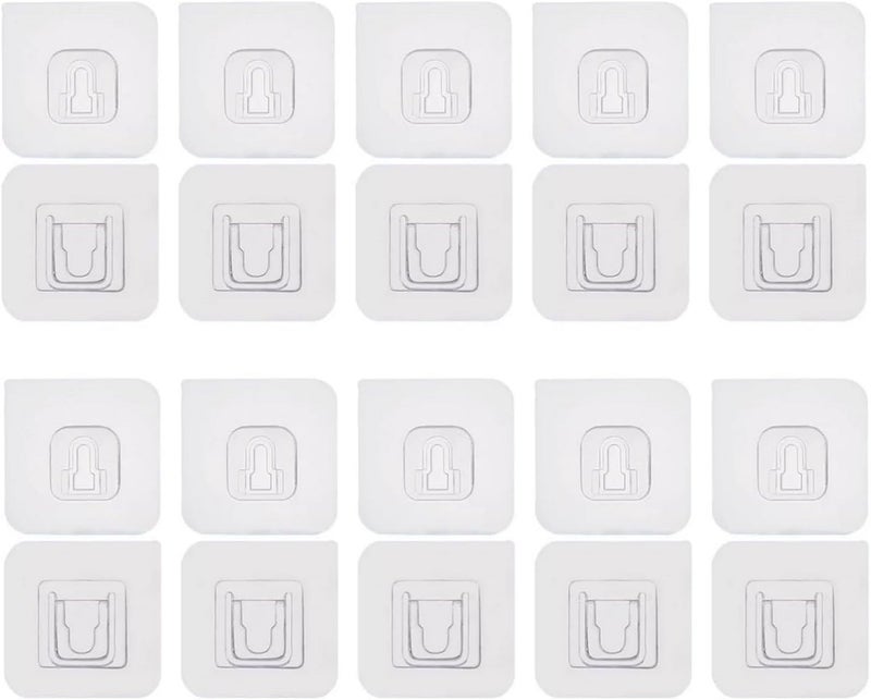 MOBDESK 10 Pcs Transparent Self Adhesive Wall Hooks | Tool-free Installation, Male/female Double Sided Wall Stick Hooks | Waterproof & Oil-resistant, Strong Adhesion Sticky Hooks - Image 1