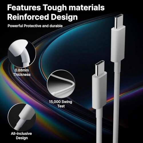 DiHines 20W Apple-Certified Type C to Type C Fast Charging Cable – PD 60W/100W High-Speed Data Sync Cord for Smartphones, Tablets & Laptops (MFi Certified, 1 Meter) - Image 2