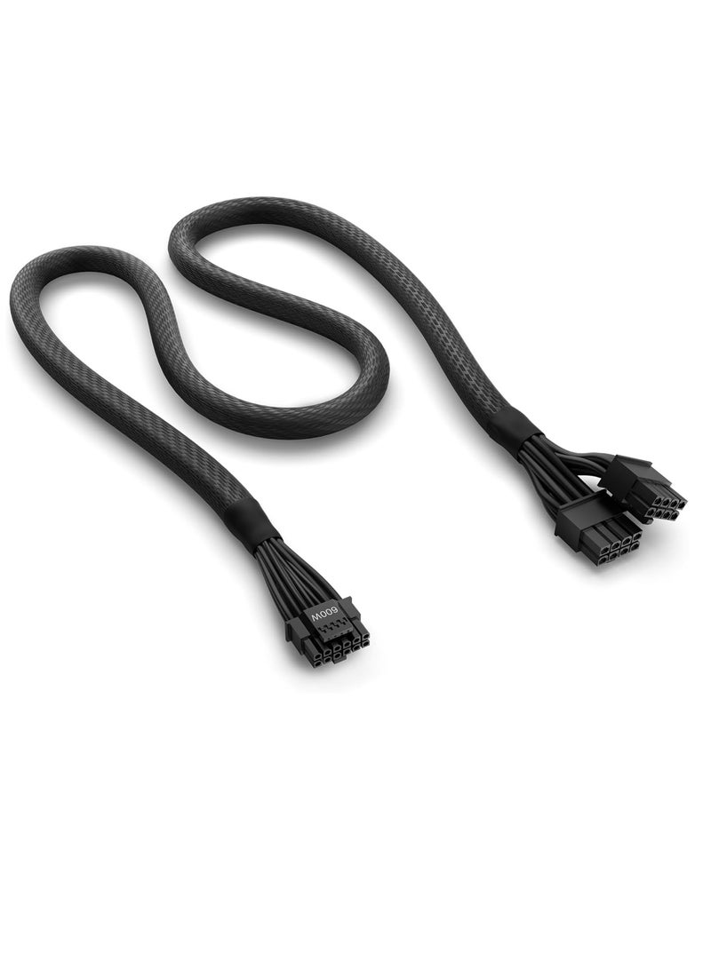 NZXT NZXT 12VHPWR Adapter Cable,12+4-Pin (16-Pin), 12HVPWR to Dual 8-Pin PCIe Connectors, Black - Image 1