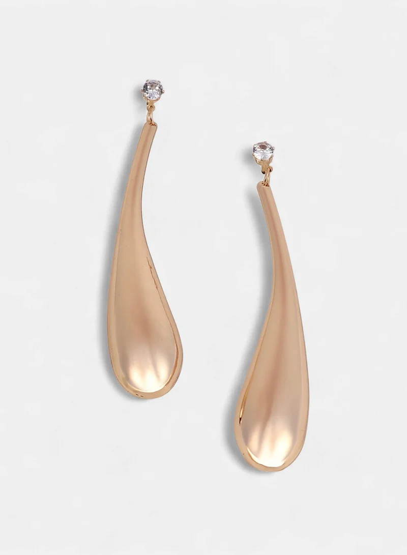 SOHI SOHI Women The Elongated Drip Jewellery Set | Pale  Colour | One-Size | Metallic Alloy Material | Lobster Clasp & Push Back Closure | Pendant Necklace & Drop Earrings For Casual & Evening Wear