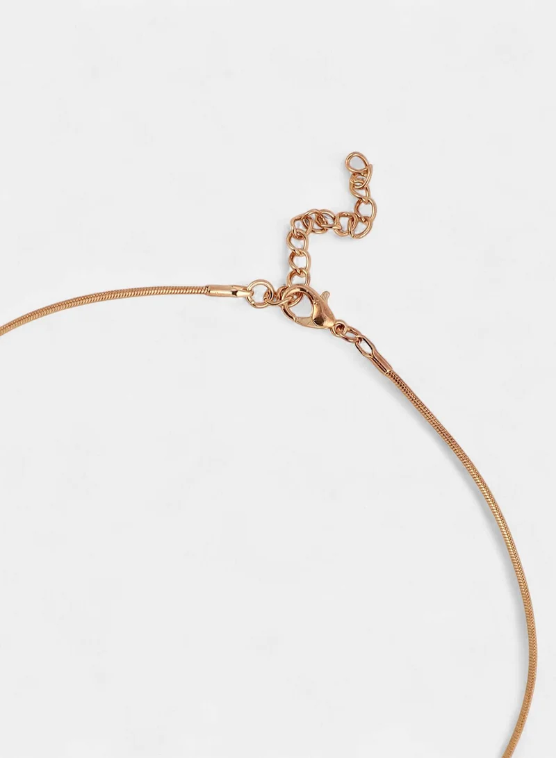 SOHI SOHI Women The Elongated Drip Jewellery Set | Pale  Colour | One-Size | Metallic Alloy Material | Lobster Clasp & Push Back Closure | Pendant Necklace & Drop Earrings For Casual & Evening Wear