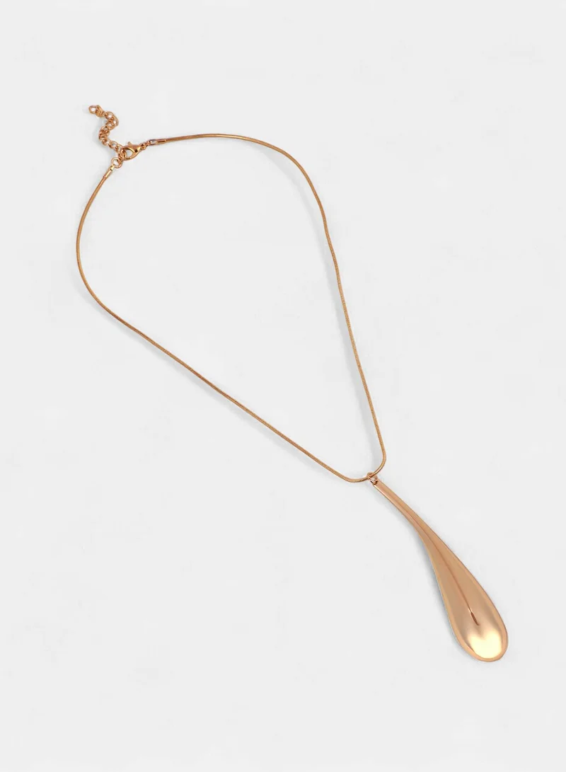 SOHI SOHI Women The Elongated Drip Jewellery Set | Pale  Colour | One-Size | Metallic Alloy Material | Lobster Clasp & Push Back Closure | Pendant Necklace & Drop Earrings For Casual & Evening Wear