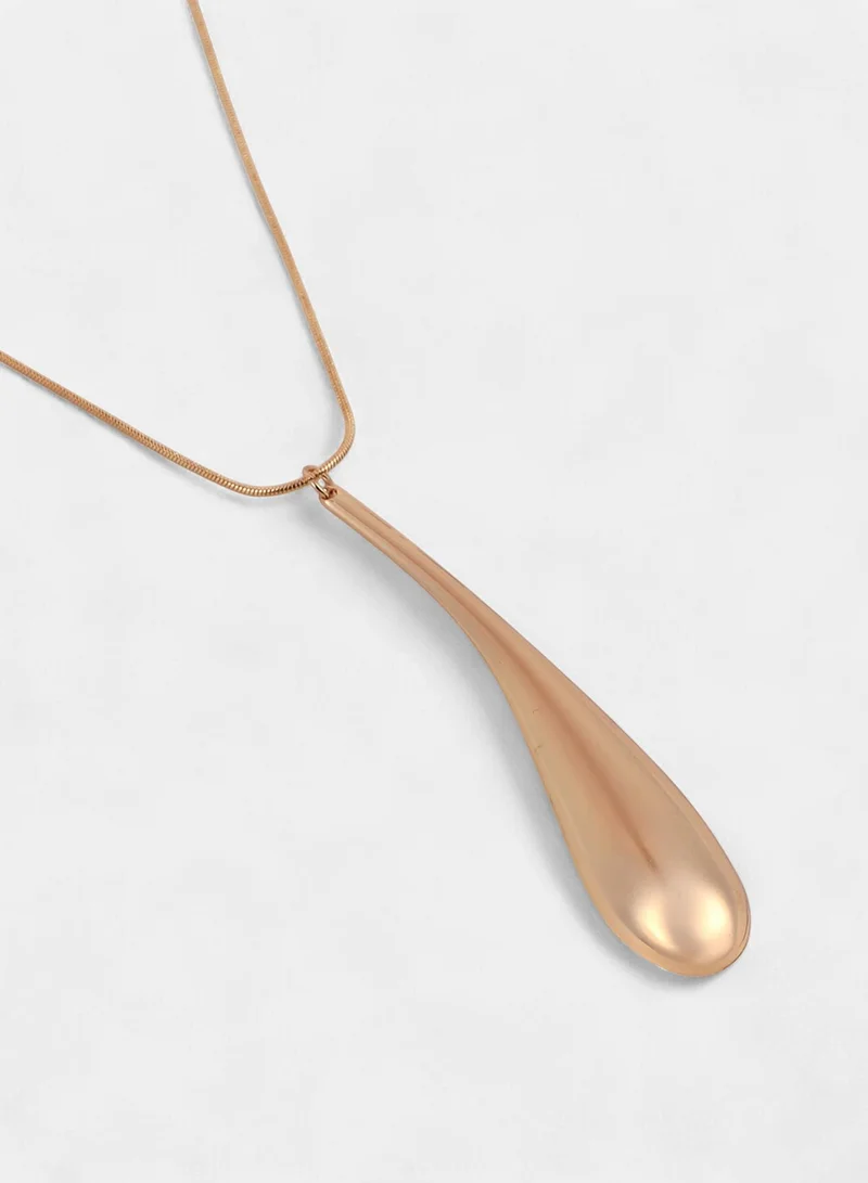 SOHI SOHI Women The Elongated Drip Jewellery Set | Pale  Colour | One-Size | Metallic Alloy Material | Lobster Clasp & Push Back Closure | Pendant Necklace & Drop Earrings For Casual & Evening Wear