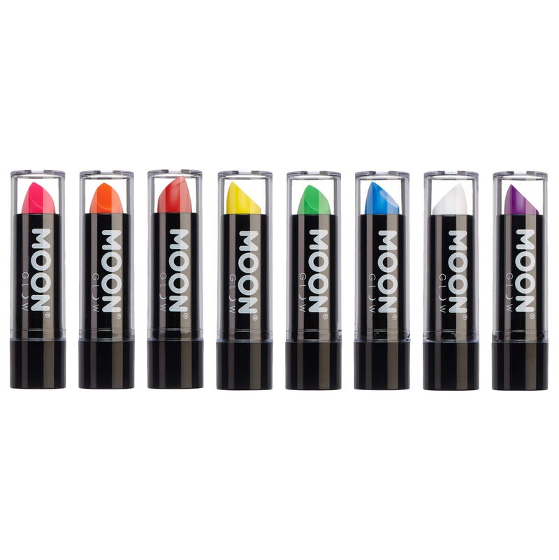 Moon Glow Blacklight Neon UV Lipstick 016oz Intense Set of 8 colors Glows brightly under BlacklightsUV Lighting