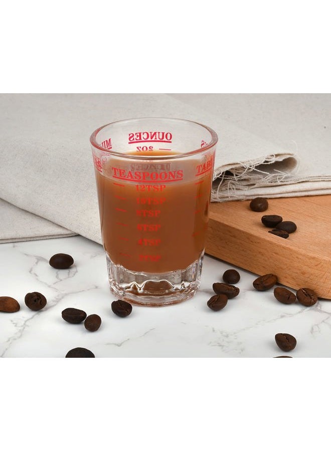 DS.DISTINCTIVE STYLE Measuring Cup 2 Pieces Shot Glass Measuring Cup with 4 Kinds of Measuring Scale for Small Amount Liquid (Red, 60ml) - Image 4