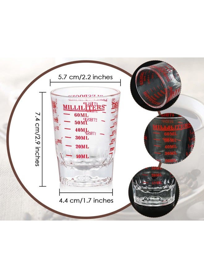 DS.DISTINCTIVE STYLE Measuring Cup 2 Pieces Shot Glass Measuring Cup with 4 Kinds of Measuring Scale for Small Amount Liquid (Red, 60ml) - Image 2