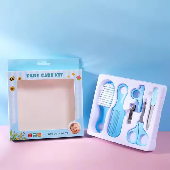 FRATELLI Baby Grooming Baby Healthcare Kit Newborn Baby Care | Accessories Baby Health Care Set| Baby Nail Clipper |Scissors Hair Comb| Hair Brush |Nose Cleaner | Safety for Toddler| Infant Nursing Grooming (6pc Grooming Set - Blue) - Image 4