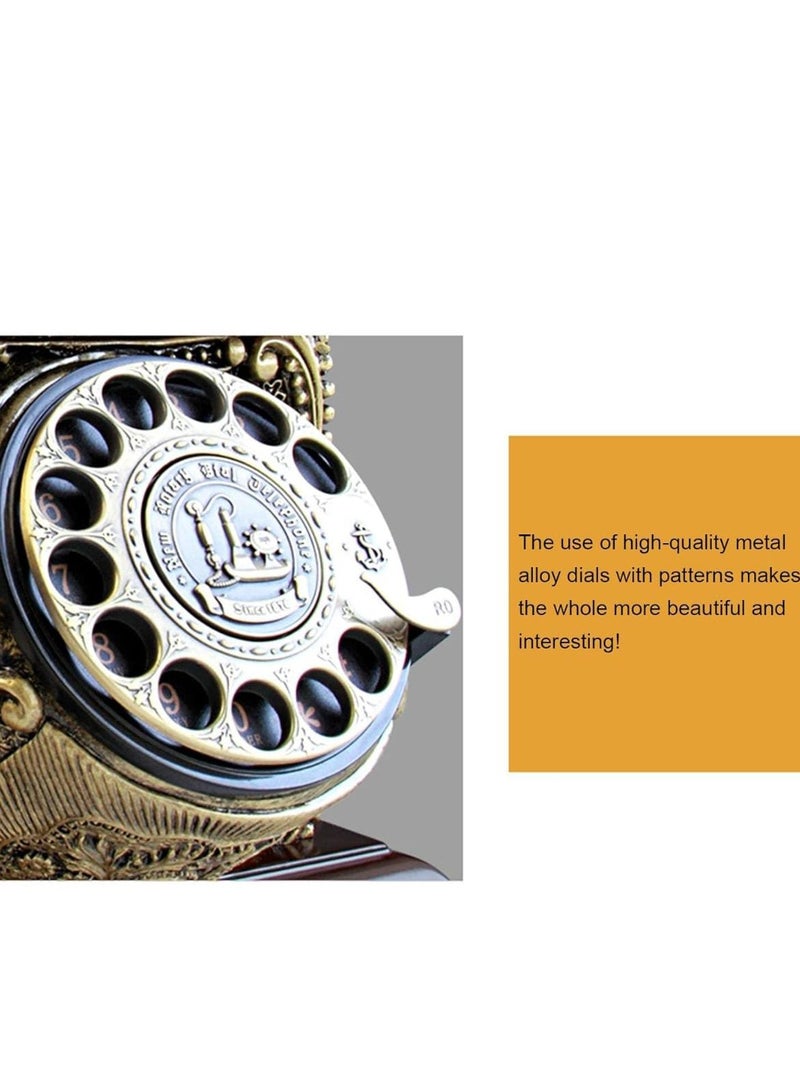 هاتف عتيق بميناء دوار - هاتف أرضي عتيق لديكور المنزل والمكتب - هاتف مكتبي سلكي كلاسيكي الطراز القديم - هاتف مزخرف على الطراز القديم مع جرس للمنزل والمكتب - Image 3