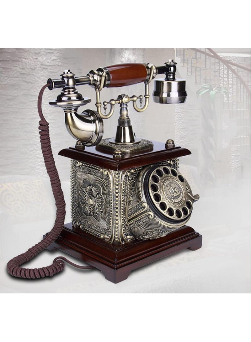 هاتف عتيق بميناء دوار - هاتف أرضي عتيق لديكور المنزل والمكتب - هاتف مكتبي سلكي كلاسيكي الطراز القديم - هاتف مزخرف على الطراز القديم مع جرس للمنزل والمكتب - Image 5