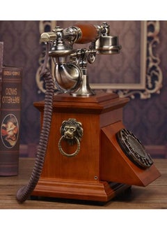 Generic Antique Vintage Landline Phone with Wooden Base and Drawer – Classic European-Style Retro Corded Telephone, Decorative Old-Fashioned Desk Phone for Home, Office, Café, or Boutique Decor  - Image 4