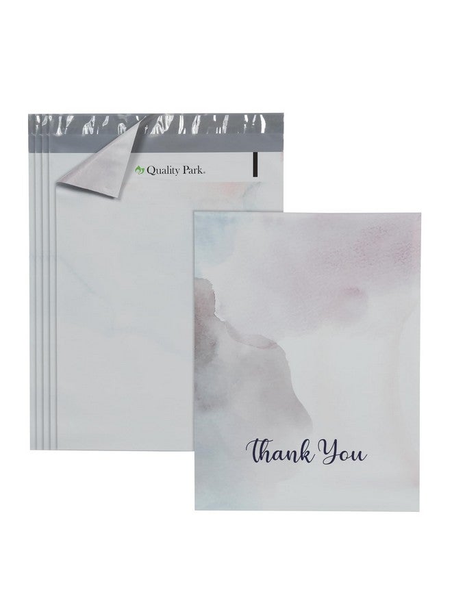 كوالتي بارك مغلفات شحن بولي ميلرز مقاس 10 × 13 بوصة من Thanks You، 100 حزمة أكياس شحن ذاتية الغلق مقاومة للماء للملابس بألوان مائية (Qua89302) - Image 1