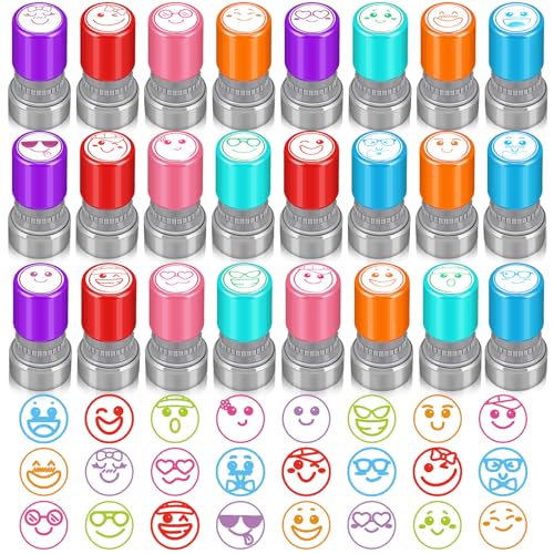 Yinder 24 Pcs Teacher Stamps for Classroom Self Inking School Classroom Stamps Gifts Bulk for Teachers Elementary Colorful Motivational Encouraging SuppliesExpression - Image 1