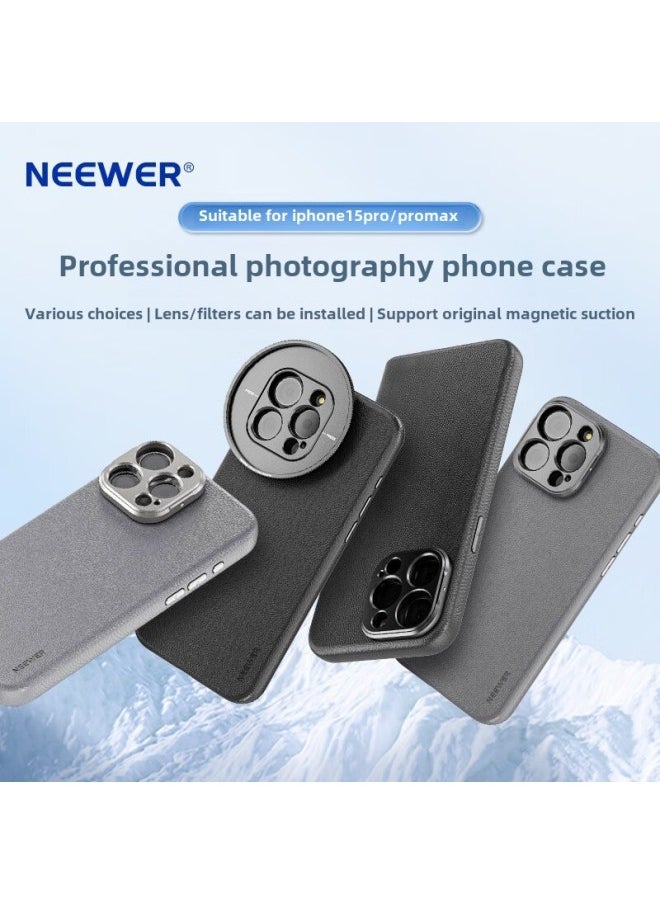 Generic - NEEWER IPhone15 Pro/Pro Max Filter Phone Case Filter Shell Magnetic Hand-Specifications:Iphone 15 Pro-grey Phone Case With Titanium Color - Image 1
