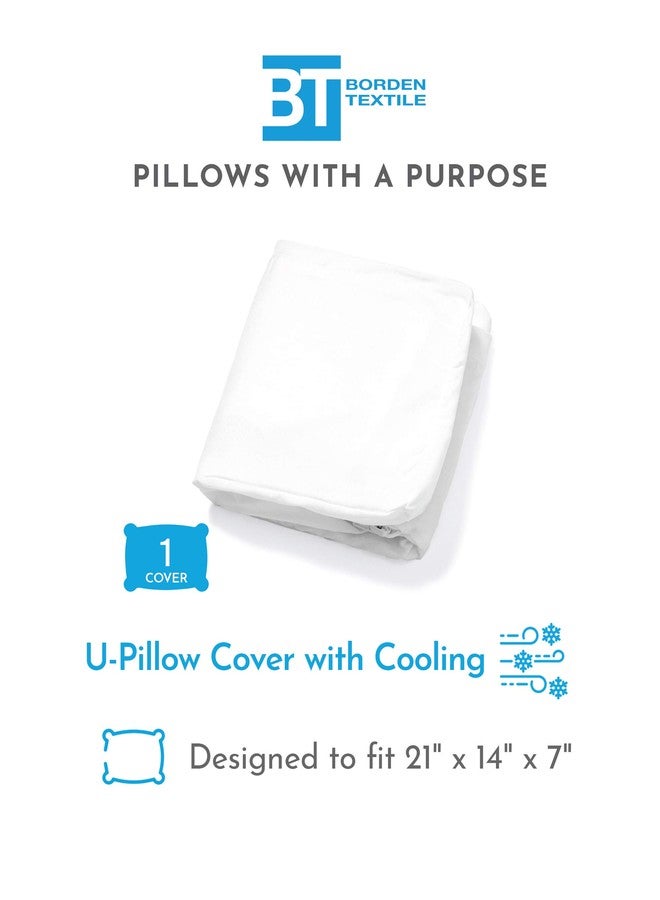 PILLOWS WITH A PURPOSE غطاء وسادة يو سليب مع خاصية التبريد من بيولز وذ أ بيربس - مصمم ليناسب الوسائد التي تنام على الجانب على شكل حرف U ووسائد تخفيف آلام الرقبة - أبيض - Image 2