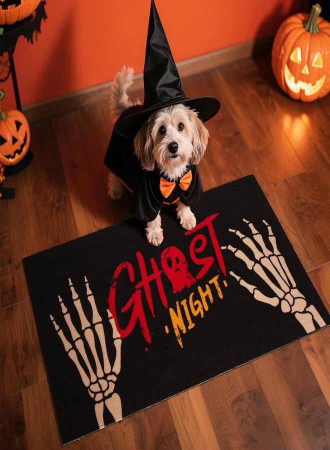 TYUU Skeleton Front Door Mat Indoor Outside Entrance, Heavy Duty Dirt Trapper Doormat with Non Slip Backing Entryway Mat for Front Back Door, 17'' x 30'', Skeleton Black - Image 3