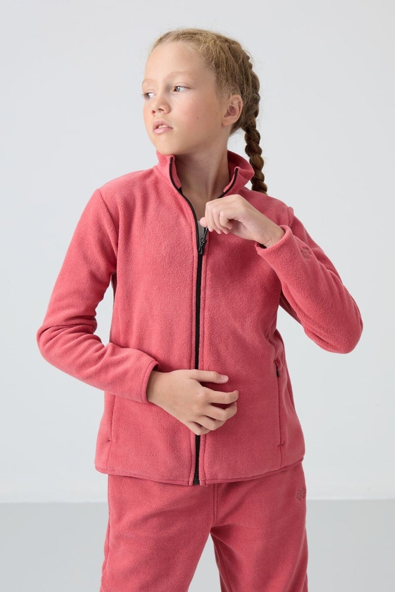 Tommy Life Wild Rose Thick Soft Texture Standard Fit Embroidered Polar Fleece Girls Sweatshirt - 75154 - Image 2
