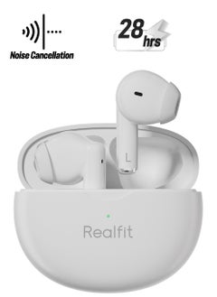 Realfit F2 Pro TWS ANC True Wireless Earbuds White  - Image 1