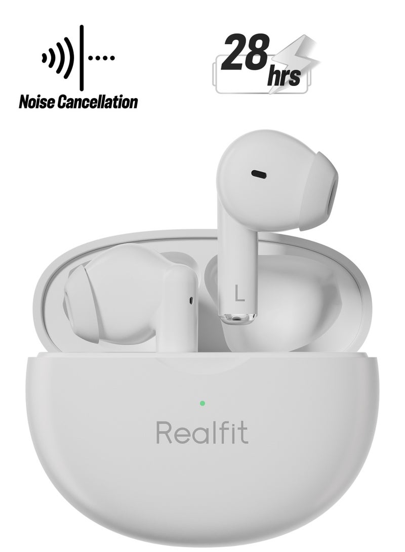 Realfit F2 Pro TWS ANC True Wireless Earbuds White - Image 1