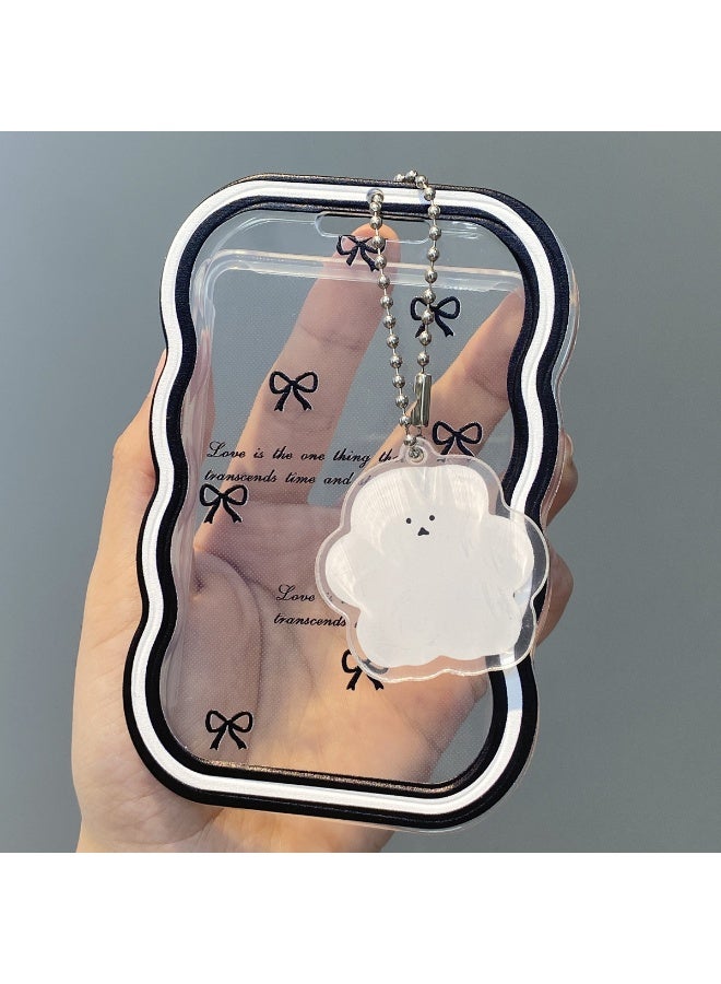 NIBEMINENT 1 - Piece Kpop Photo Card Holder Pendant Key Chain ID Badge Holder ID Card Holder Photo Card Protector for School ID Office ID Access Card for Women Girls