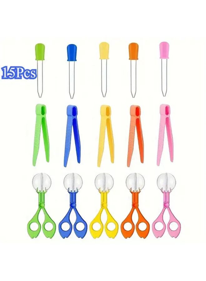 15 قطعة مجموعة أدوات المهارات الحركية الدقيقة مجموعة التعلم الحسي لتعليم STEM - Image 1