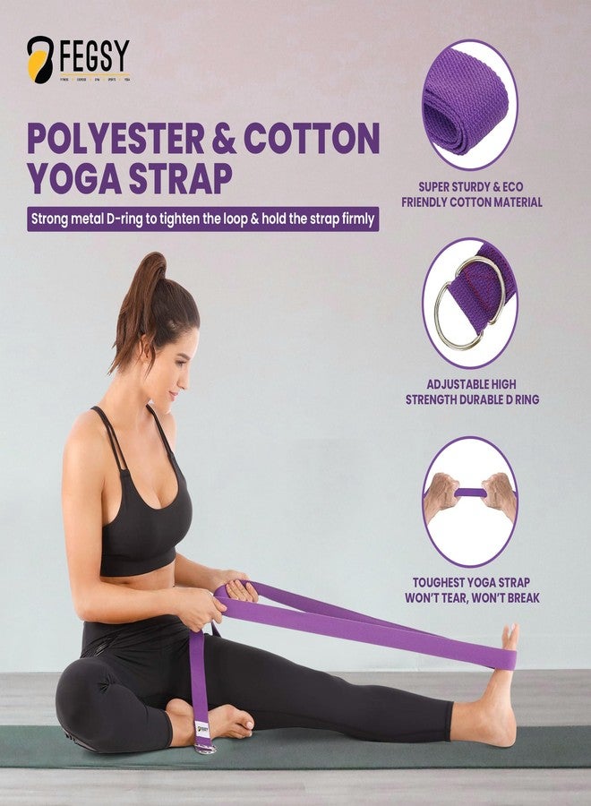 FEGSY High Density Foam Yoga Block Brick Set of 2 with Yoga Strap for Improve Strength, Aid Balance, and Flexibility (Multicolor) - Image 5