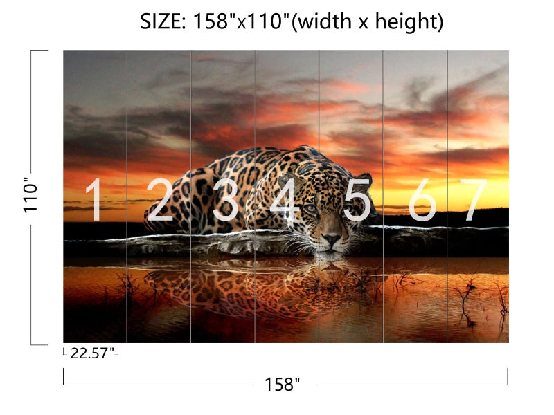 Cliouar Clouar - Animal Leopard 3D Wallpaper Mural 158" x 110"(Not Self-Adhesive) - Image 5