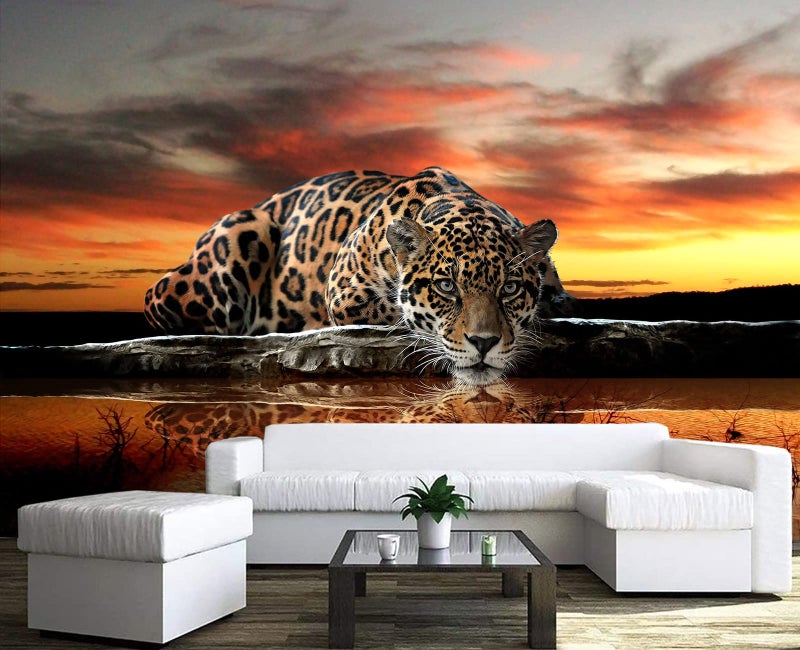 Cliouar Clouar - Animal Leopard 3D Wallpaper Mural 158" x 110"(Not Self-Adhesive) - Image 2