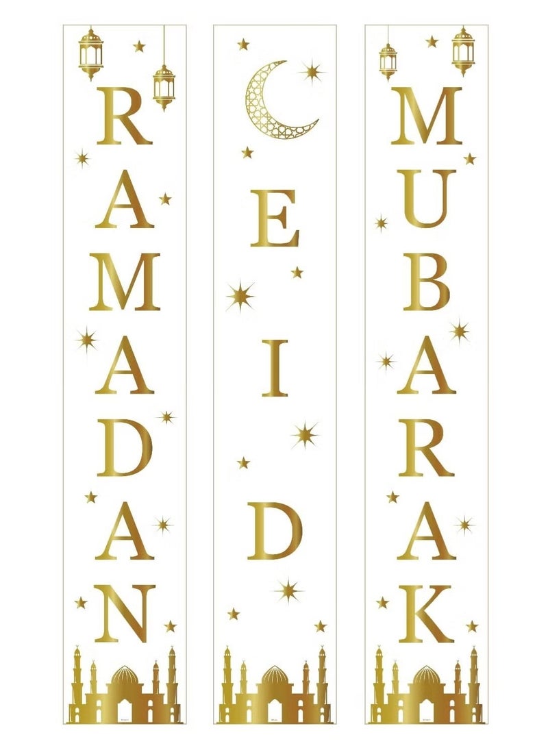 Ailily 2 pair in 1 Ramadan Eid Mubarak Door Banner for Home,Mosque,Iftar,Eid Al Adha,Eid Al Fitr, Ramadan and Eid Decoration - Image 2