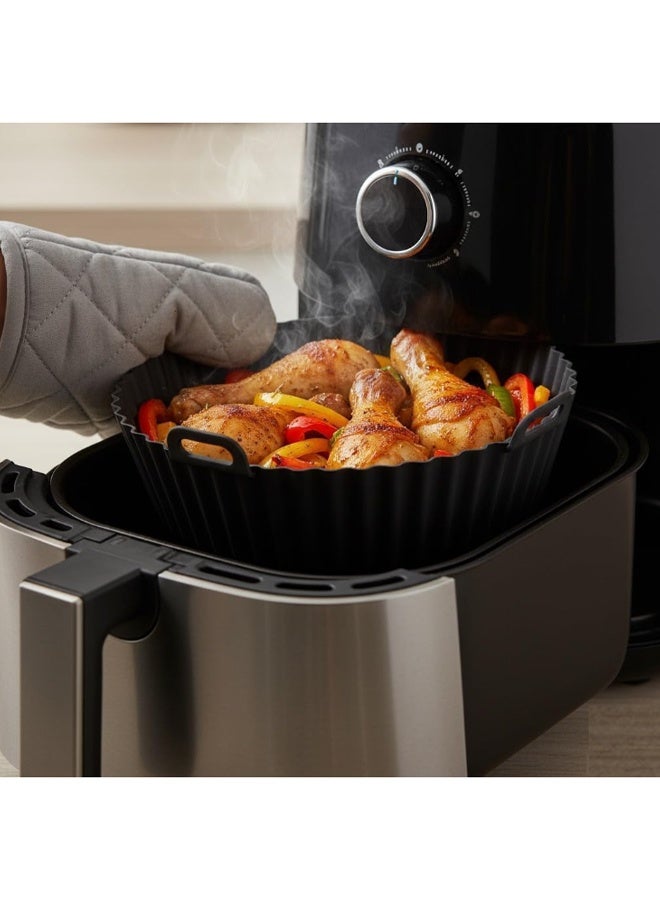 2 Pack Air Fryer Silicone Pot, Reusable Silicone Air Fryer Liners, Air Fryer Accessories, Kitchen Accessories Replacement for Disposable Parchment Paper Liner, Compatible with Ninja, Tower - Image 5