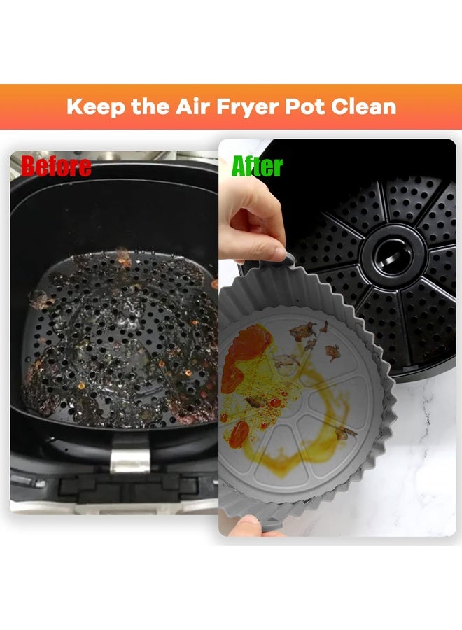 2 Pack Air Fryer Silicone Pot, Reusable Silicone Air Fryer Liners, Air Fryer Accessories, Kitchen Accessories Replacement for Disposable Parchment Paper Liner, Compatible with Ninja, Tower - Image 2