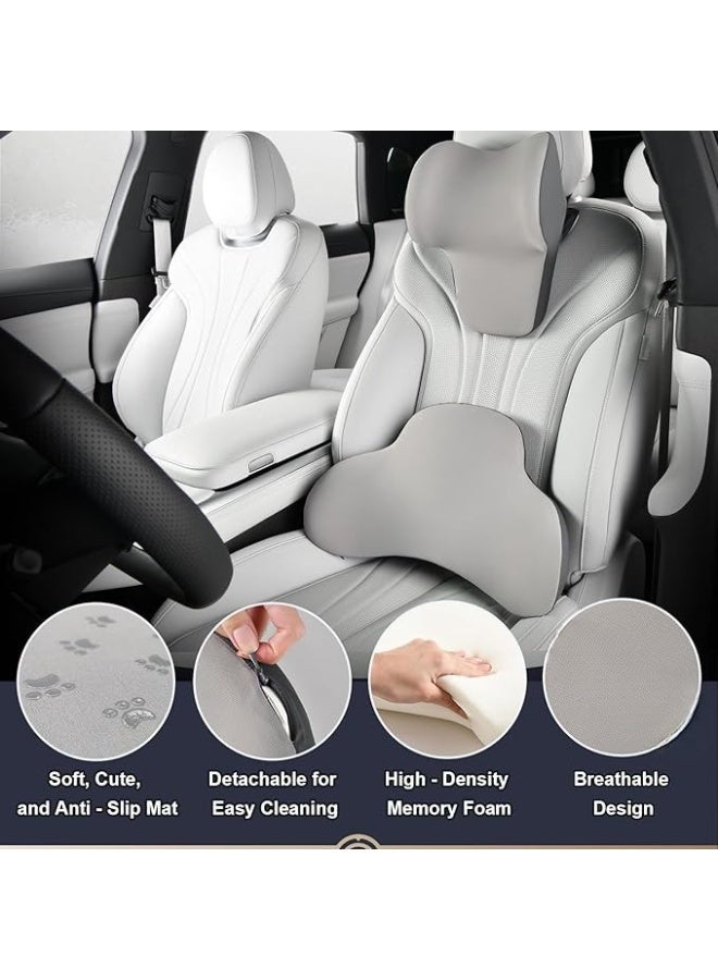 Memory Foam Seat Cushion with Lumbar and Headrest Support Set for Car and Office Chair, Ergonomic Cushion for Back, Neck and Tailbone Comfort - Image 5