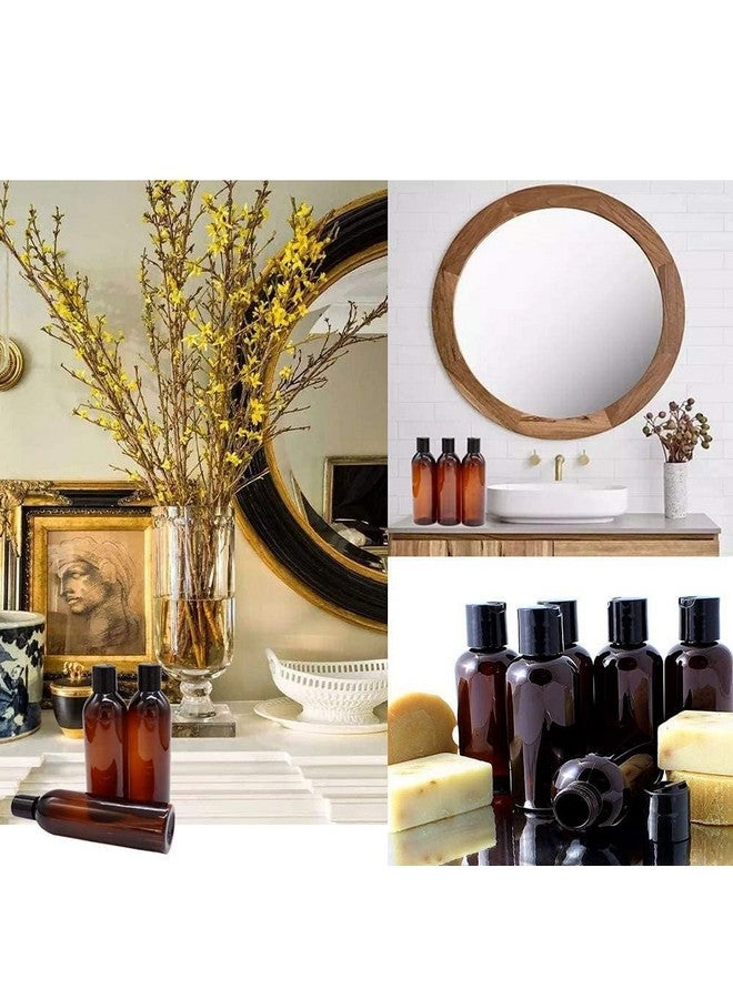 زجاجات بلاستيكية فارغة بلون العنبر سعة 100 مل من SHREE MAHA - عبوات مستحضرات تجميل قابلة لإعادة التعبئة بحجم مناسب للسفر، زجاجات ضغط مقاومة للتسرب مع أغطية سوداء قابلة للفتح لمستحضرات التجميل والشامبو (عبوة من 3 قطع) - Image 2